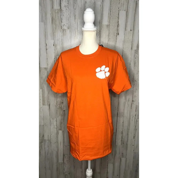 NWT Clemson University Orange Neon Palmetto Trees Short‎ Sleeve Unisex T-Shirt - Picture 3 of 6
